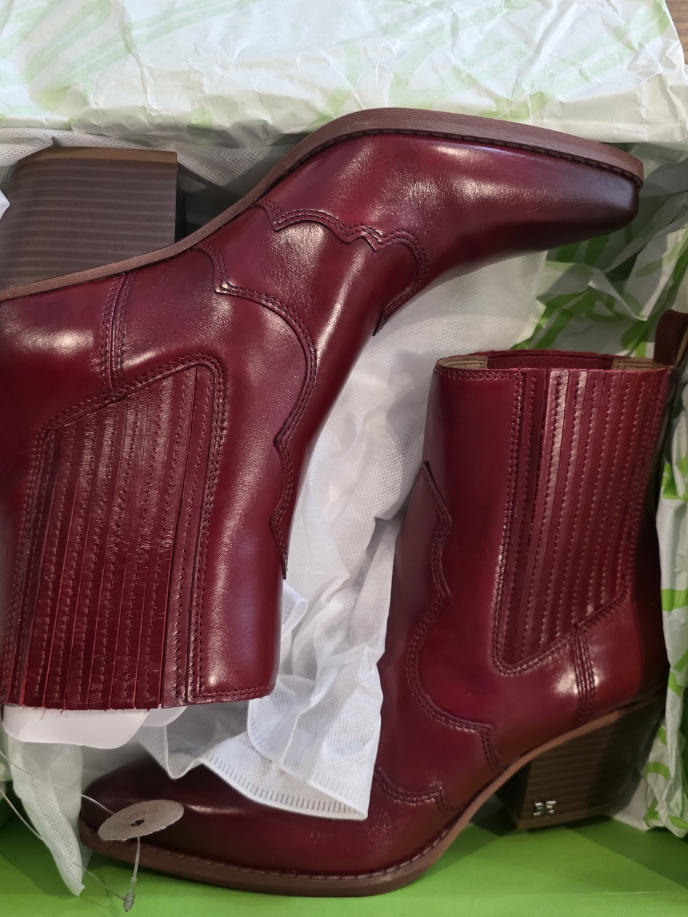 NEW IN THE BOX Sam Edelman Women's West Leather Ankle Boots - Picture 2 of 9